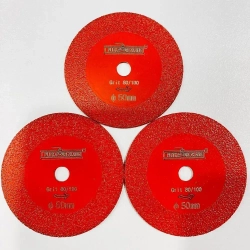 Диск алмазный " Красный ДРАКОН " 3 штс оправкой для гравера по керамограниту/стеклу 50 мм/80-100Grit