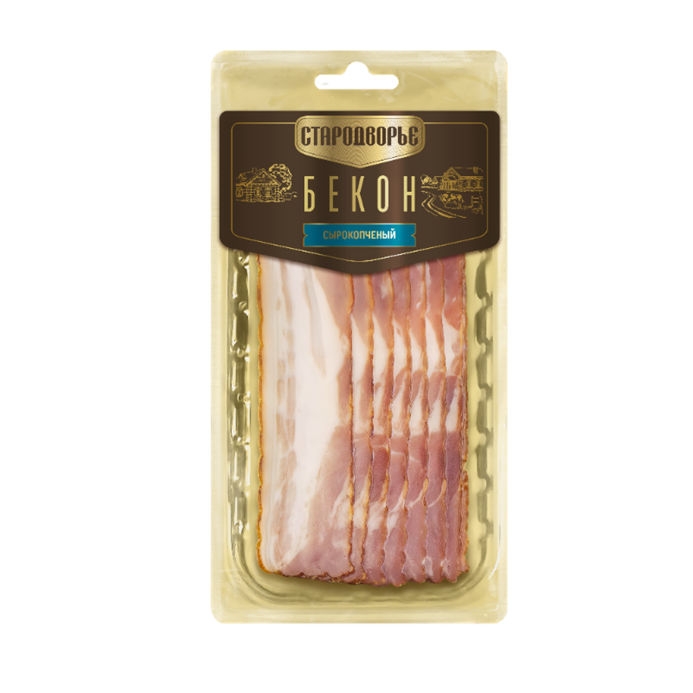 Бекон сырокопченый нарезка, Стародворье, 120г