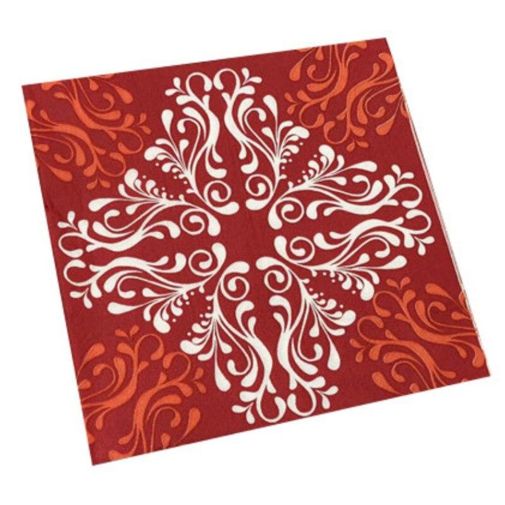 Салфетки двухслойные Орнамент Красный