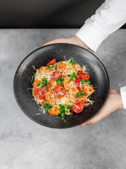 Набор посуды 6 тарелок 27 см плоских графит для ресторана