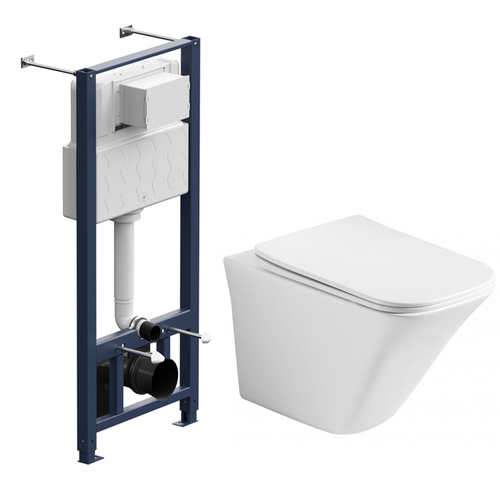 Комплект подвесной безободковый унитаз Ceramica Nova Mono Rimless CN1902 35 x 50 x 36 см с сиденьем Soft Close + инсталляция Am.Pm ProI 012704