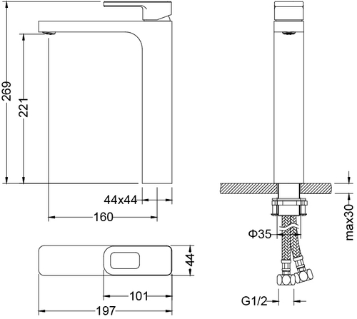 Смеситель Timo Sahara для раковины 2211/00F хром