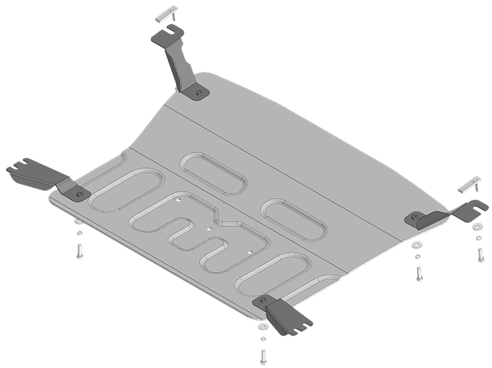 Защита алюминиевая 4 мм Д, КПП для Hongqi HS5; с 2023 Motodor.343901