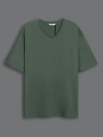 Футболка мужская повседневная однотонная хлопок