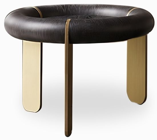 Кофейный стол Luca диаметр 60 сталь нержавеющая, шпон дуба