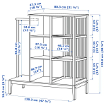 Открытый шкаф-купе с раздвижными дверями - IKEA NORDKISA/НОРДКИСА ИКЕА, 123х47х120 см, светло-коричневый