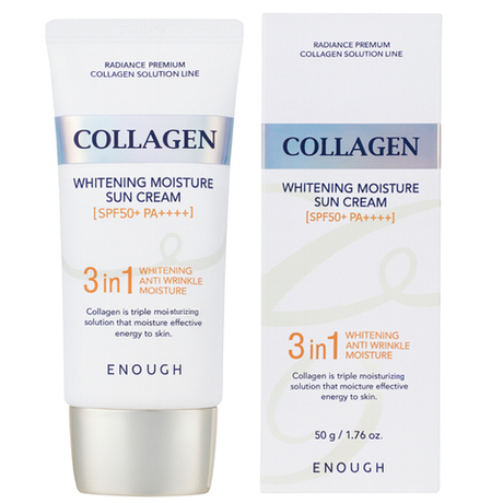 Отбеливающий солнцезащитный крем с коллагеном Enough Whitening Collagen Moisture Sun Cream SPF50+ PA++++, 50г