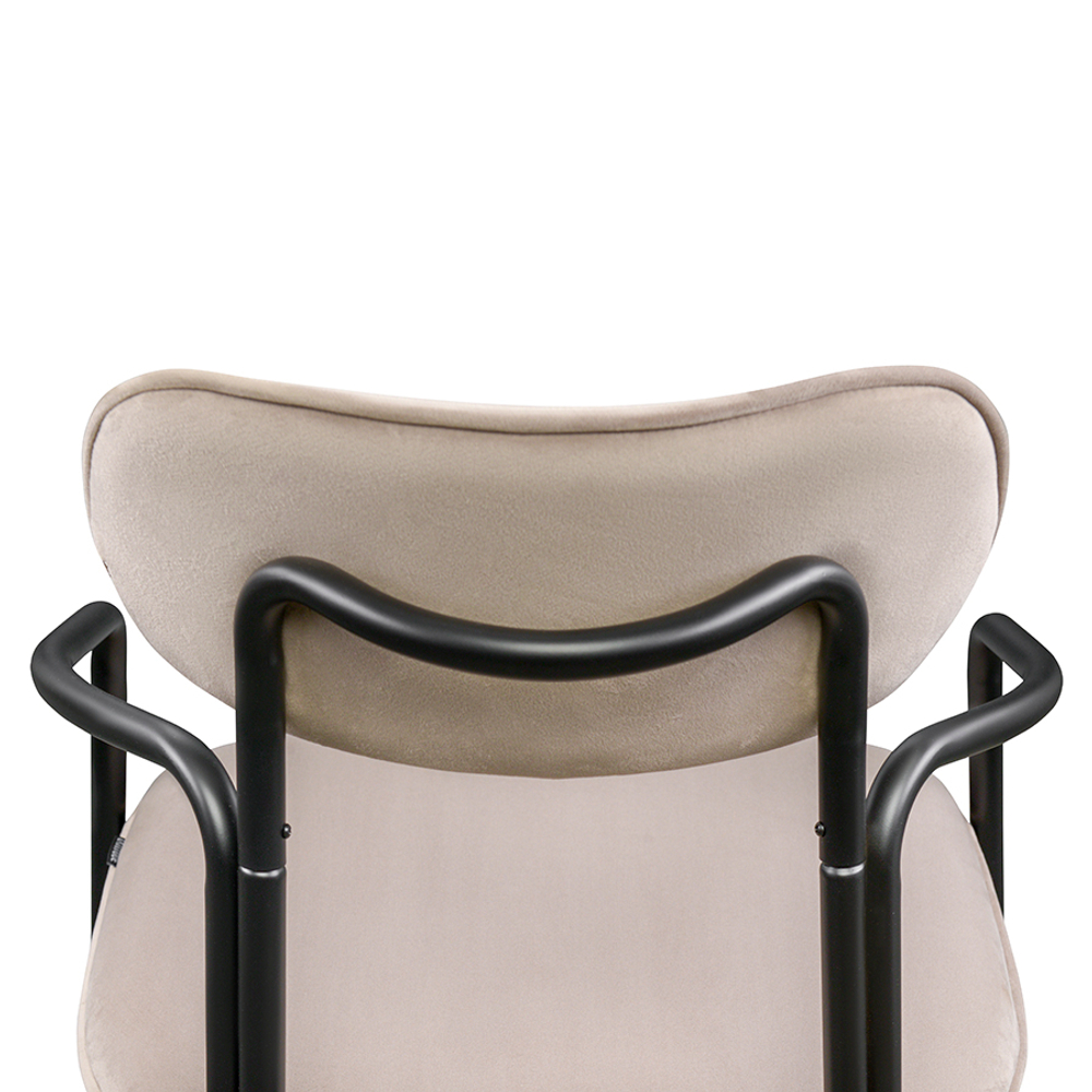 Стул LATITUDE Ror, Round, велюр, черный/бежевый