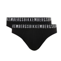 Мужские трусы брифы черные набор 2 в 1 Bikkembergs CLASSIC BKK1USP02BI/2