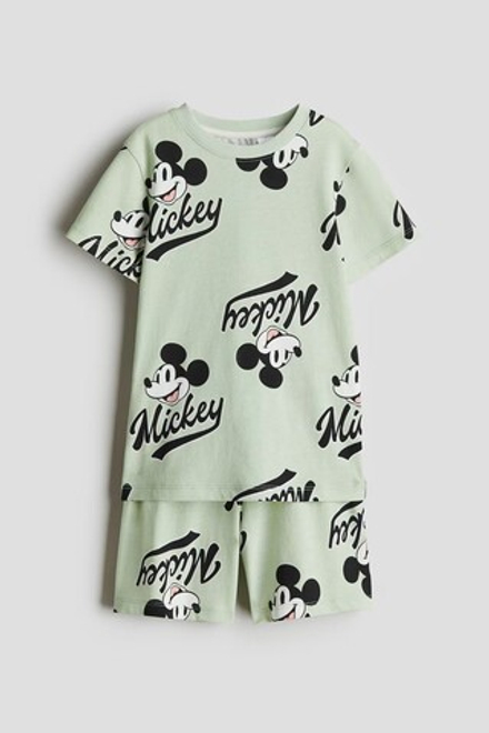 H&M Пижамный комплект с принтом, светло-серый