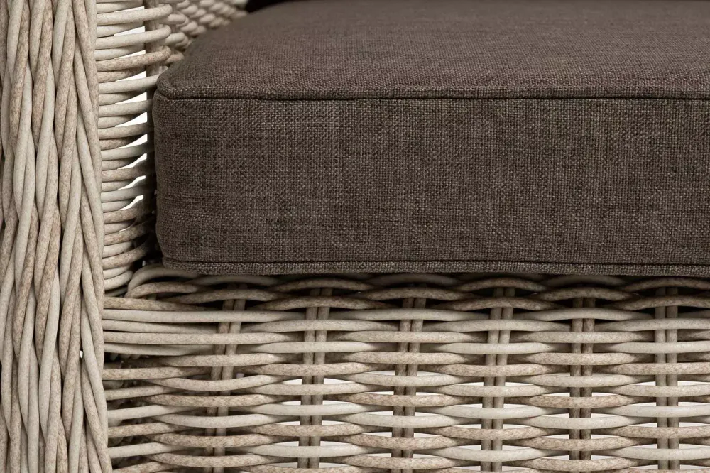 "Гляссе" диван трехместный из искусственного ротанга, цвет бежевый