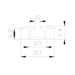 СТАНДАРТ Направляющая нижняя однополозная врезная (5,40 м) белый глянец (RAL) (AS0690) Aristo