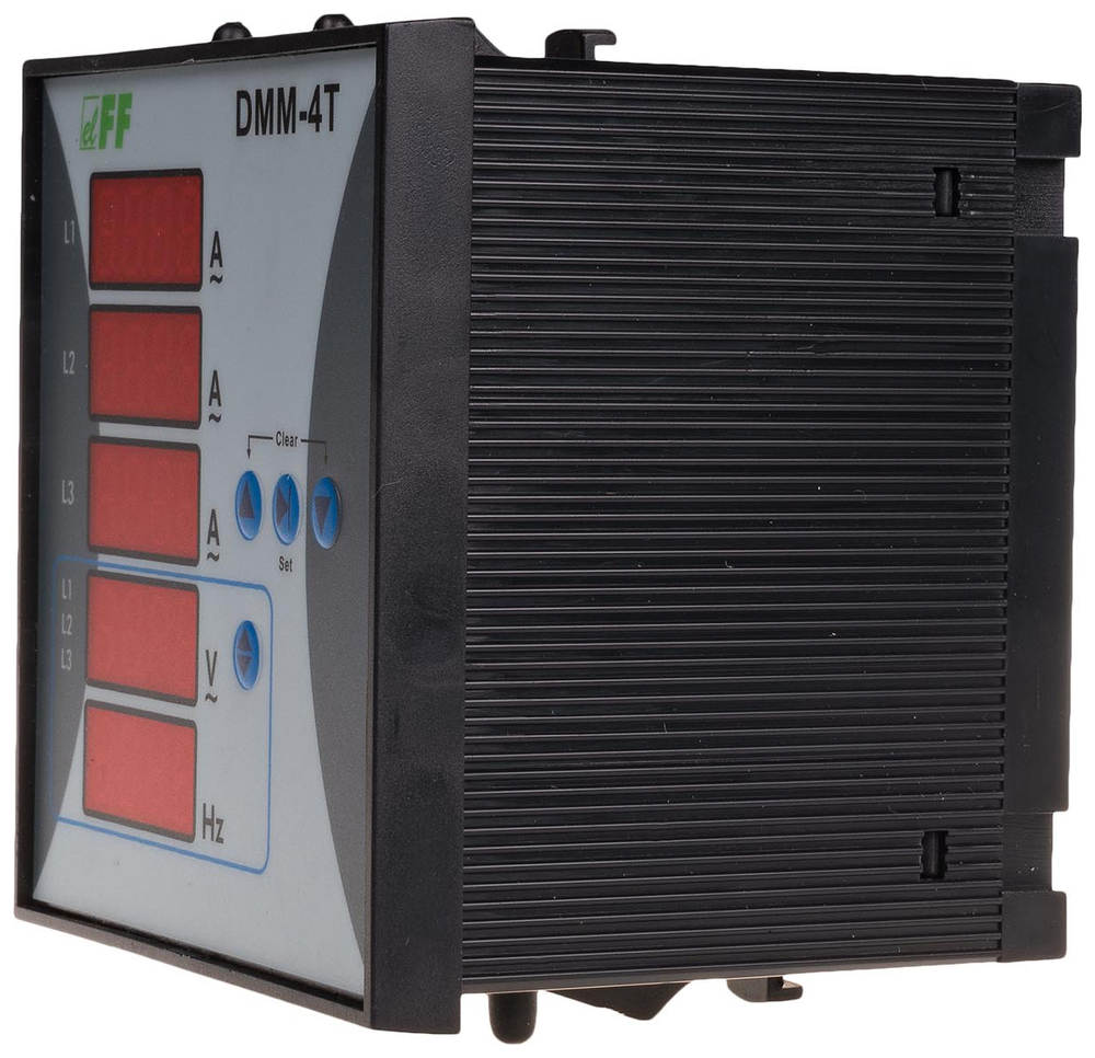 Указатель многофункциональный DMM-4T (мультиметр щитовой) 3-фазн. Uизм. 3х(12-400V AC) Iизм. 0.05-5; 1-9000 (с внешними ТТ) fизм. 10-100Гц Uпит. 120-240В AC F&F