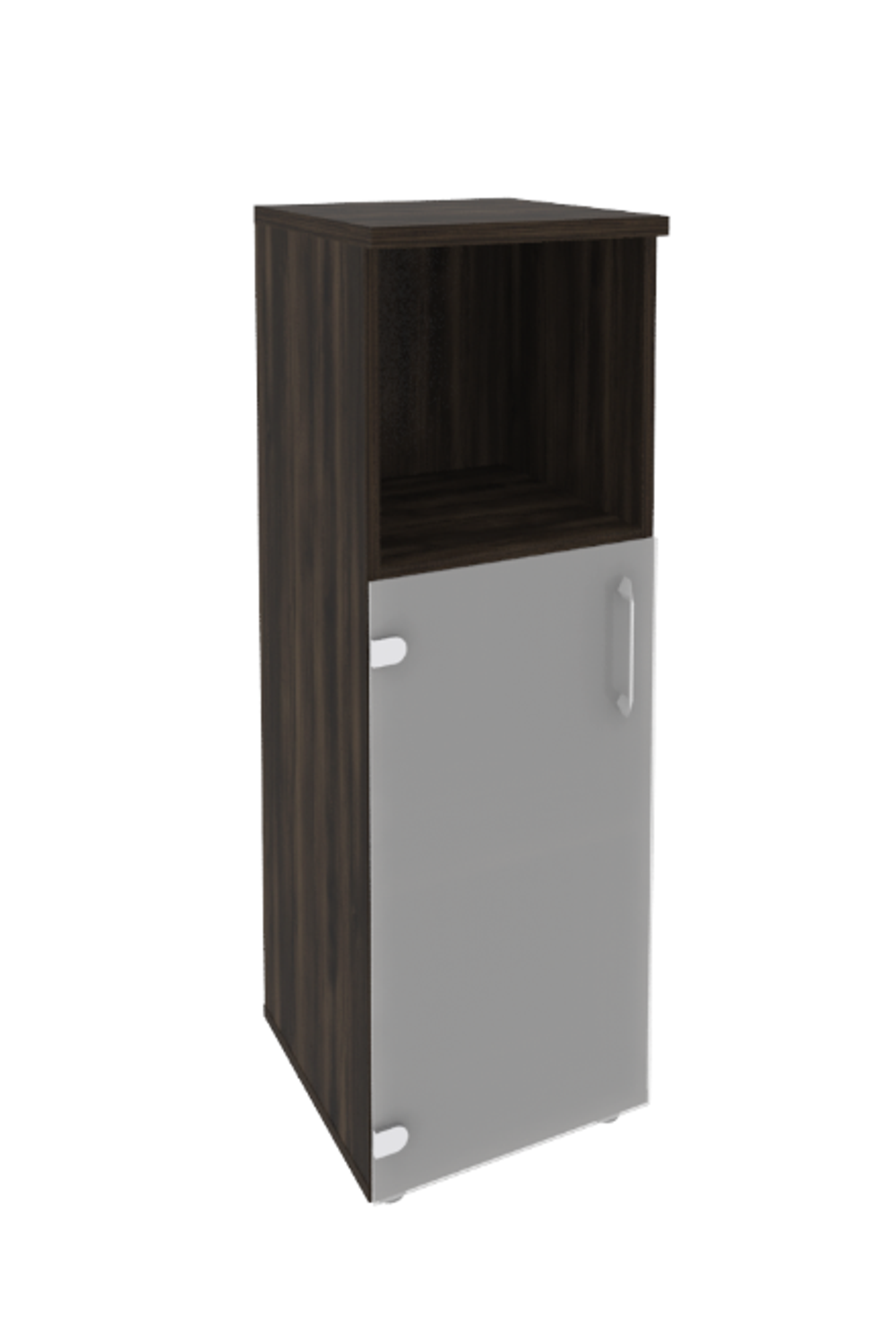 Шкаф средний узкий с нишей и стеклом Onix