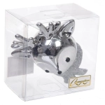 Елочная игрушка «Новогодний олененок» 7*11*10,5 см, серебро