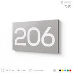 Номер на дверь 206, табличка на дверь для офиса, квартиры, кабинета, аудитории, склада, серый 120х70 мм, Айдентика Технолоджи