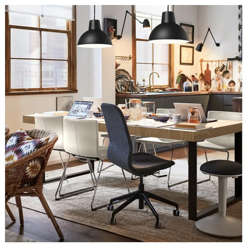 Раздвижной стол - IKEA TARSELE, 150/200х80х77 см, ТАРСЕЛЬ ИКЕА,  дубовый шпон/черный