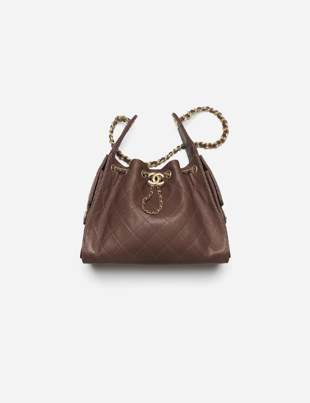 Сумка Chanel 25 Small Handbag Grained Calfskin & Gold-Tone Metal "Brown"