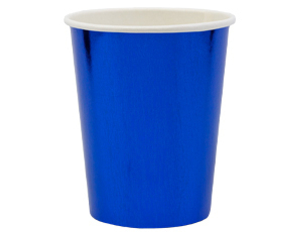 Стаканы фольгированные, Синий, 250 мл, 6 шт,