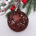 Новогодние шары 8 см (набор 24 шт) «Фактурный микс», шоколад