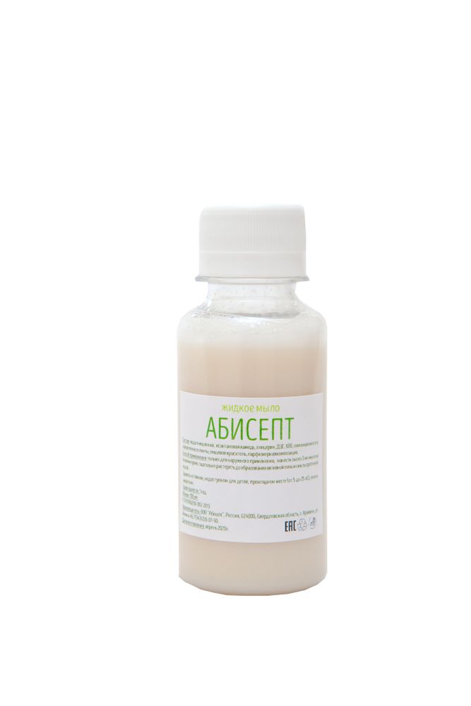 Антибактериальное жидкое мыло Абисепт 1000 мл (белый флакон)