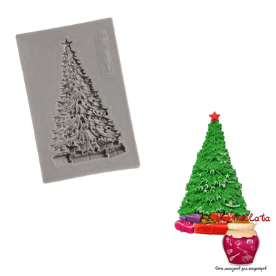 Молд силиконовый "Ель нарядная", 8*5 см