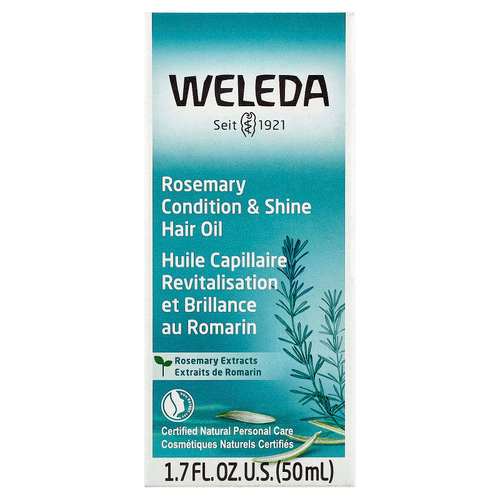 Weleda, масло для волос, улучшение состояния и блеск, с экстрактом розмарина, 50 мл (1,7 жидк. унции)