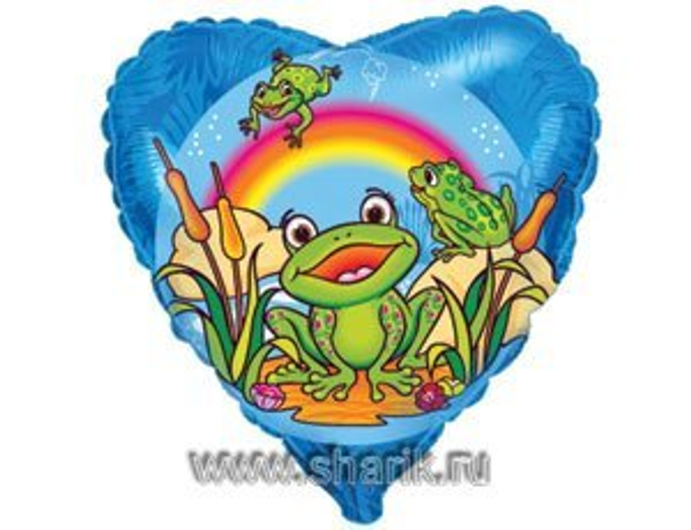 Ф 18" Сердце Веселые лягушата