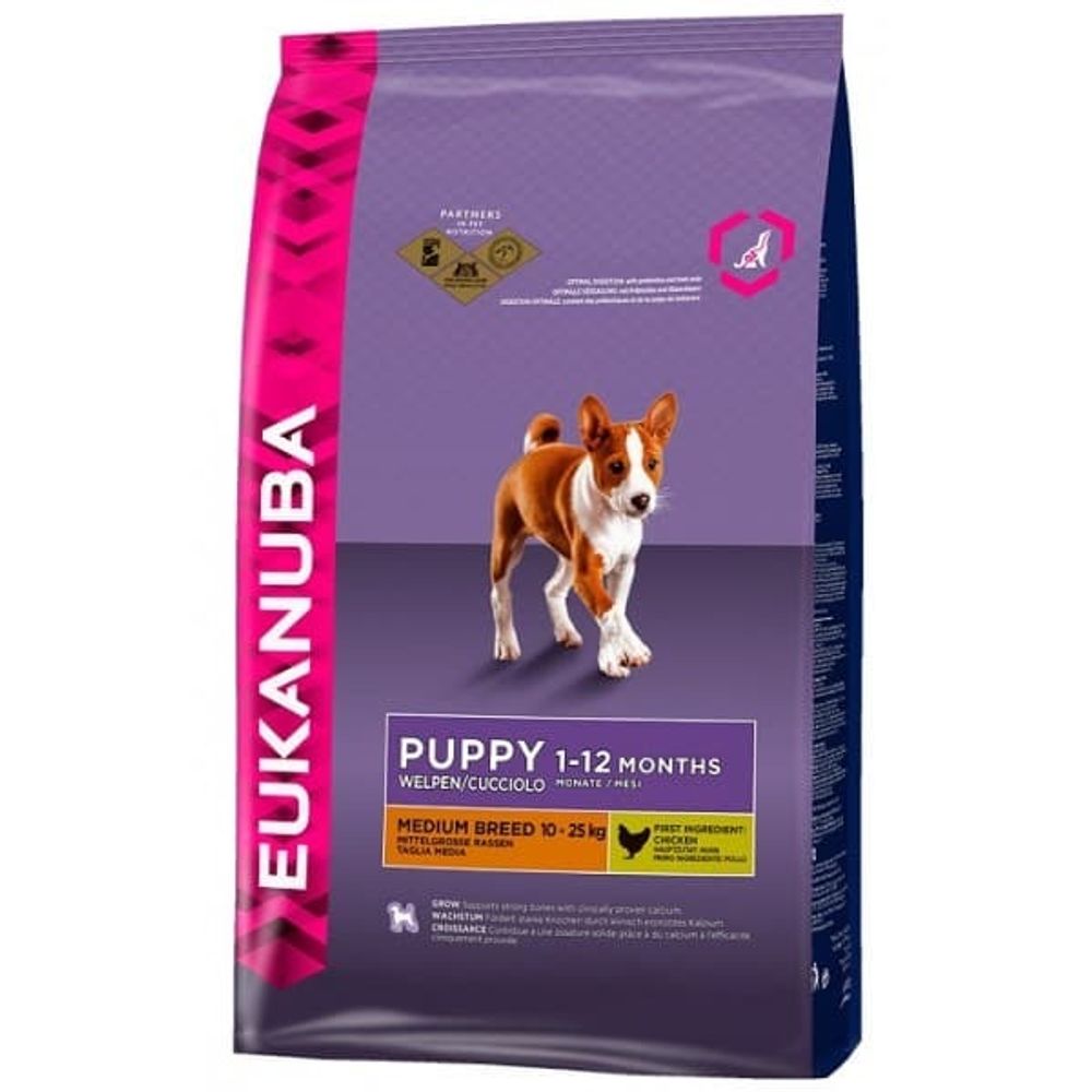 EUK Dog корм для щенков средних пород 15 кг