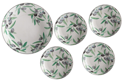 Набор тарелок для пасты 5шт Casa Domani Оливки