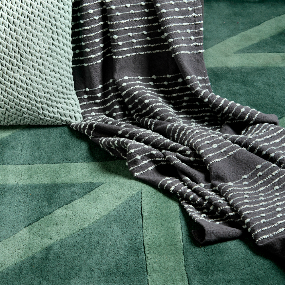 Покрывало хлопковое 230х250 Tkano Ethnic серое с декоративной строчкой