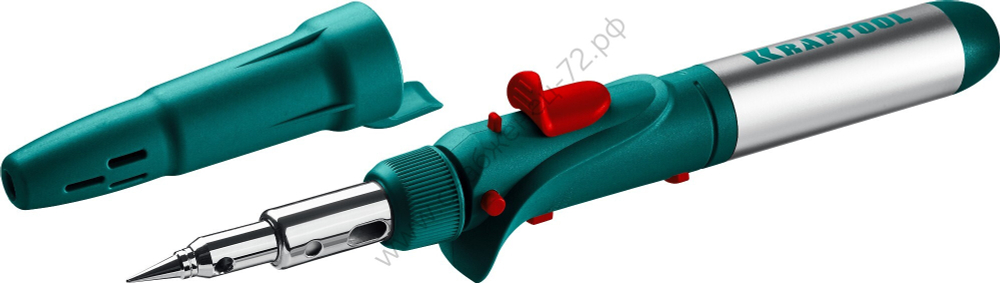 KRAFTOOL SolderGas 120K 30-120Вт 1300°С горелка, фен, пьезоподжиг, набор 10-в-1, Газовый паяльник (55503-H10)