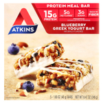 Atkins, Protein Meal Bar, греческий йогурт с голубикой, 5 батончиков, 48 г (1,69 унции)