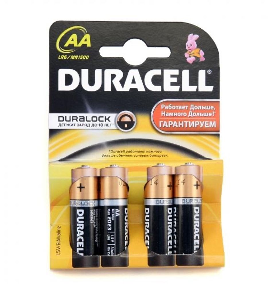 Элемент питания Duracell АА 4шт. LR6/316 BL4