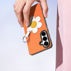Чехол оранжевого цвета (Daisy Edition) для Samsung Galaxy S26, серия Luvy Series Case (со съемным ремешком) от Dux Ducis