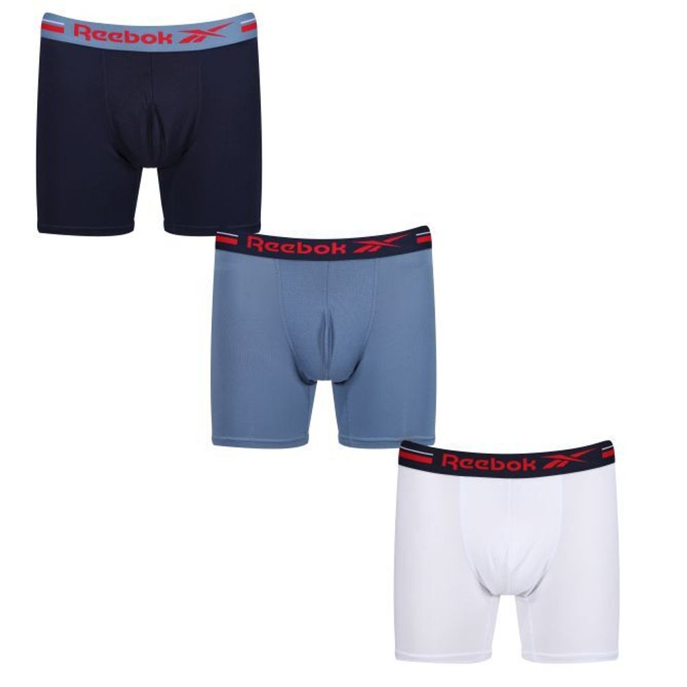 Мужские спортивные боксеры Reebok Mens Med Sports Trunk Beal 3P - blue slate/white/vector navy