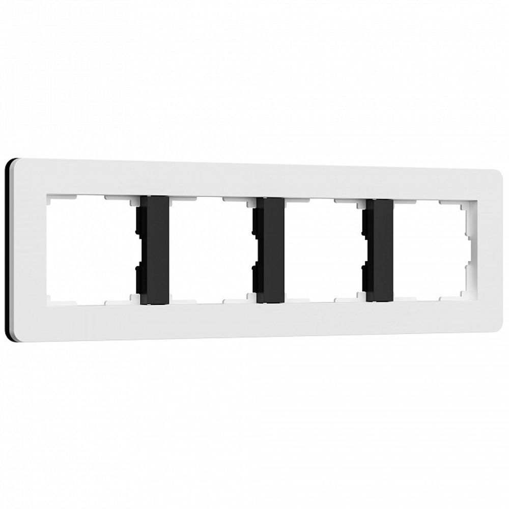 Рамка на 4 поста Werkel Split (белый/черный, soft-touch) W0043068