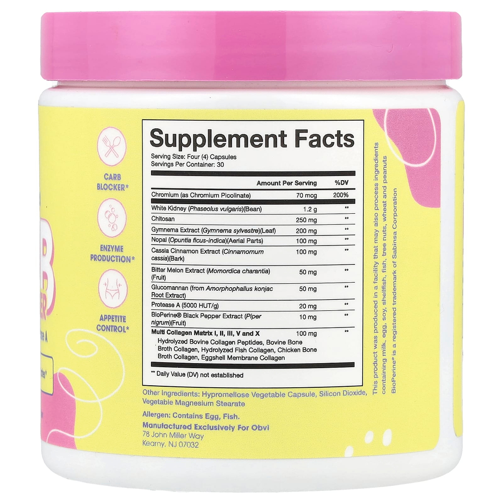 Obvi, Collagen Carb Blocker, 120 капсул