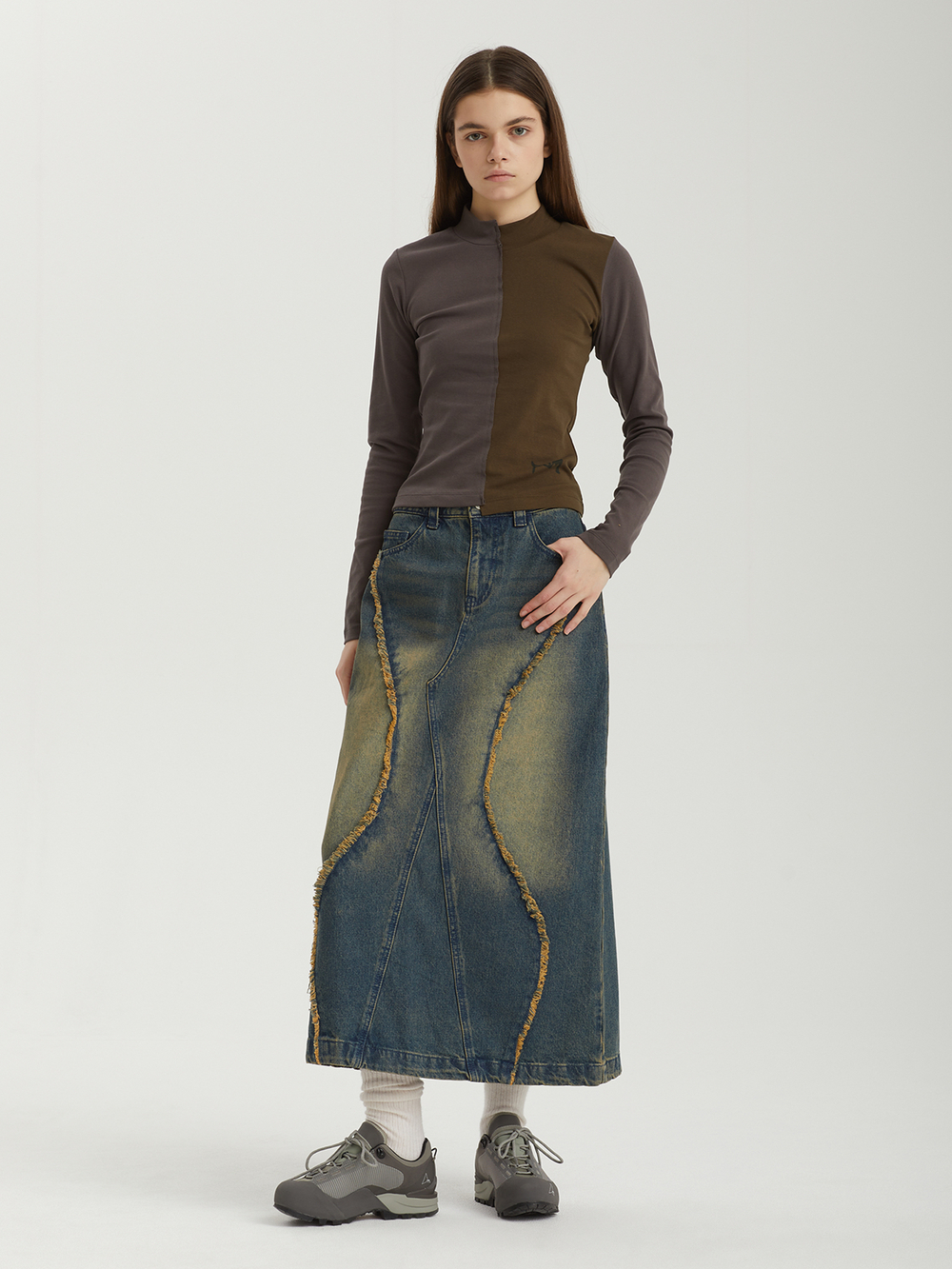 Юбка Curved Raw Edge Maxi