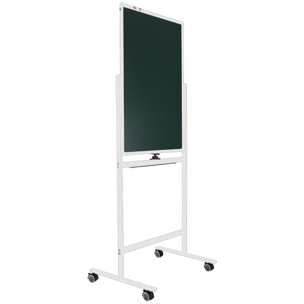 Доска магнитно-маркерная и магнитно-меловая DELI 60 х 90 см, подставка 4 колеса