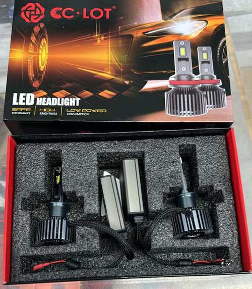 H1 - 24V / Комплект светодиодных ламп, цоколь H1, 130W, серия - С-LOT, 12 - 24 вольта (2 шт./ комплект)