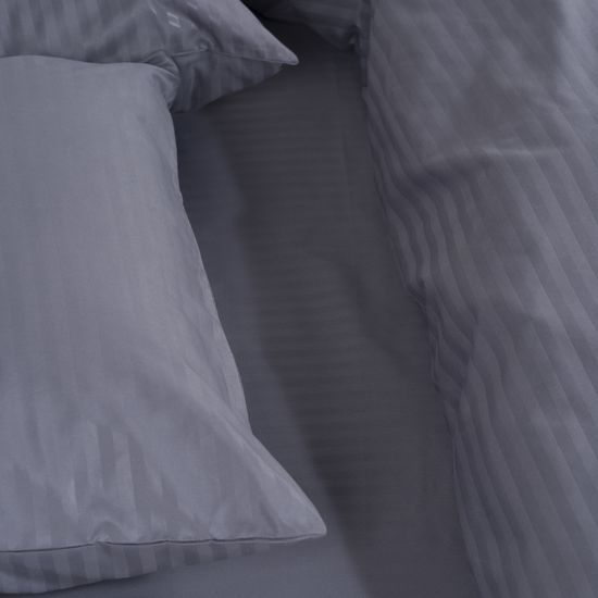 Простыня на резинке Ecogri, 120x200х30, страйп полисатин HOMY