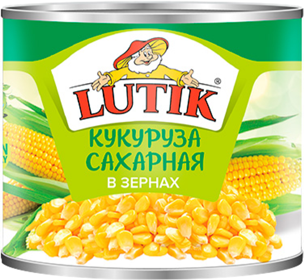 Кукуруза отборная Lutik жестяная банка 340 г 425 мл