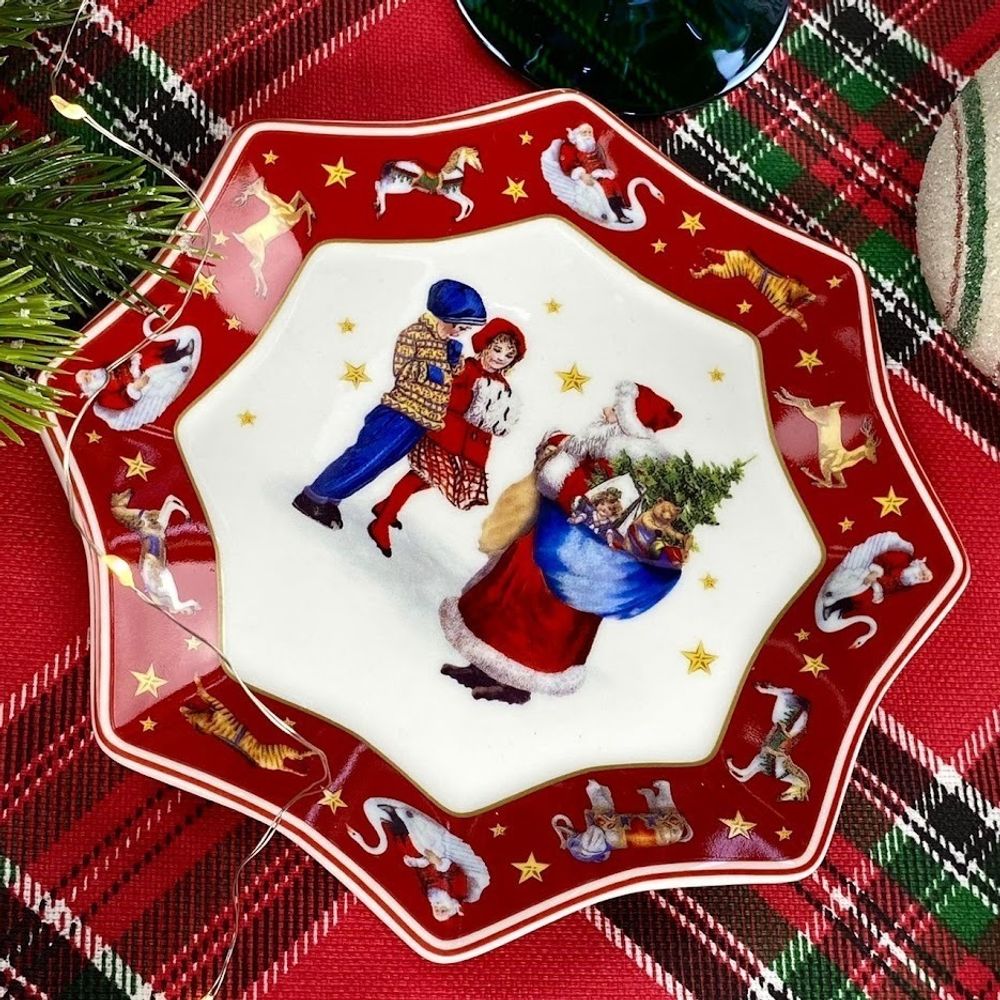 Lenardi 305-188 Набор из 6 тарелок 15,5см НОВЫЙ ГОД в под.уп.(х24)Фарфор