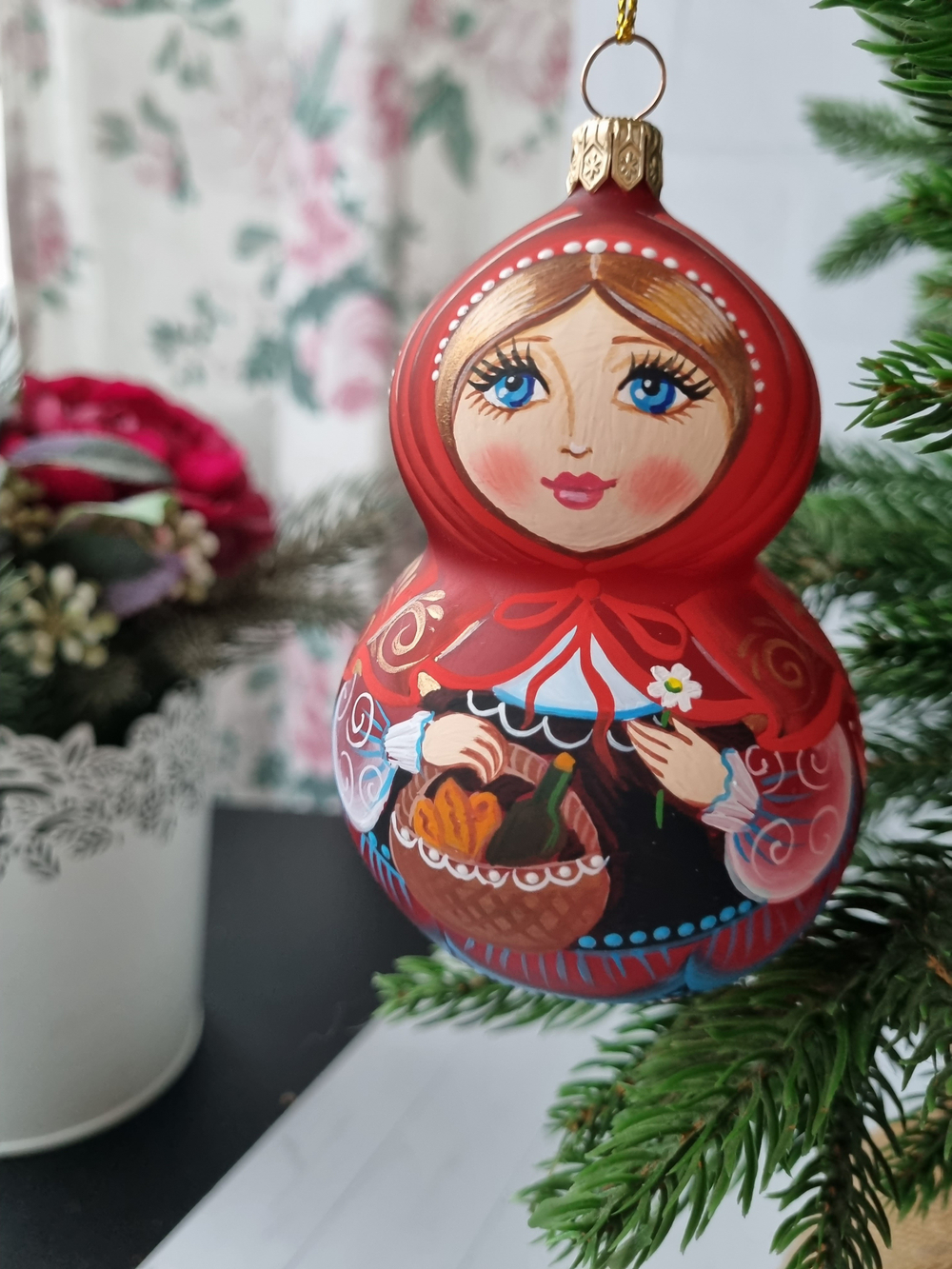 Матрешка стеклянная "Красная Шапочка"