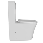 Унитаз-компакт безободковый WAVE TREND гориз, нижн, 2-кн.арм, сид. дюро, м/л, быстр, БЕЛЫЙ глянец