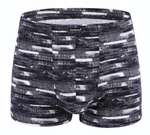 Мужские трусы-боксеры облегающего кроя с принтом в виде дощечек (Размер: M) (Цвет: черный)