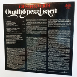 Винтажная виниловая пластинка LP Giuseppe Verdi, Gaetano Delogu Quattro Pezzi Sacri (Чехословакия 1980)
