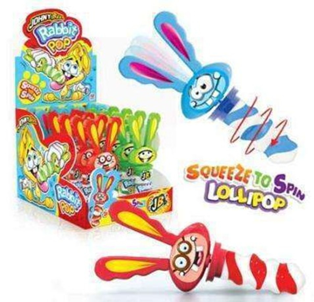 Леденец Rabbit pop (Кролик) крутящийся 23гр х 16 шт., JohnyBee