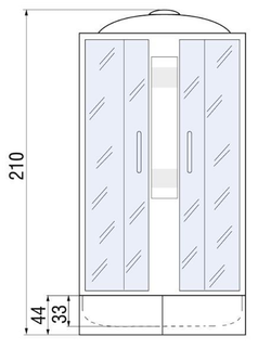 Душевая кабина RIVER NARA 120/90/44  МТ R 120x90x210 10000003642 Правая или левая  Ассимметрия
